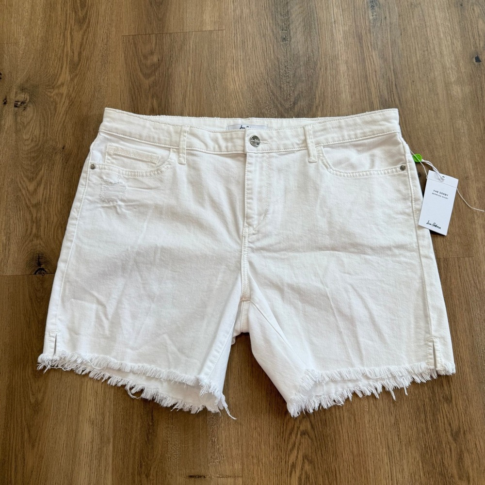 NWT SAM EDELMAN The Derby Bermuda White‎ Denim Shorts Size 32